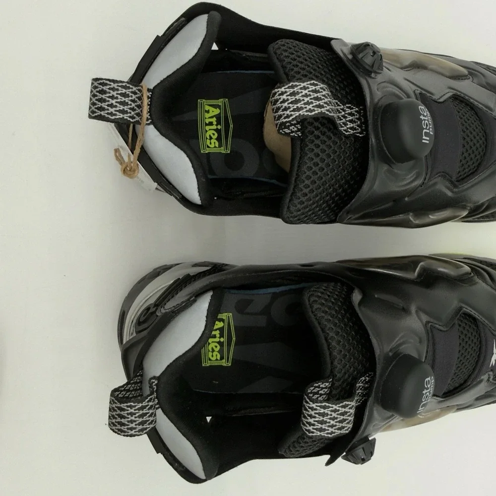 Reebok INSTAPUMP FURY 94 Running Shoes Men's Size 6.5‎ Blk/Gry/Lme